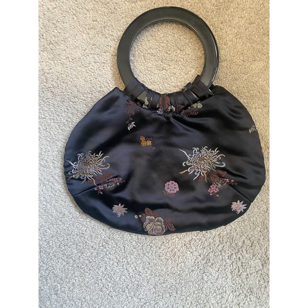 Cheongsam Dress Womens Large* & Purse Black Satin Geisha Oriental Asian Mini - Picture 14 of 16